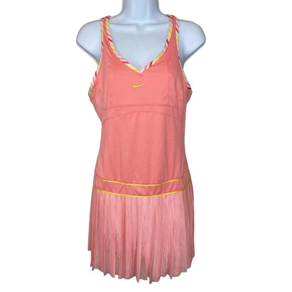 Nike Maria Sharpova Pink Tennis Dress Ballerina Coral Sphere Size Medium NWT - Picture 2 of 16